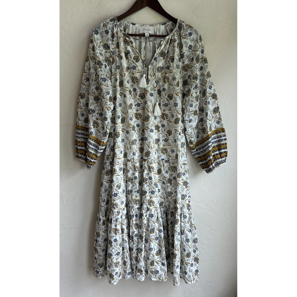Cleobella Tiered Midi Dress S Bohemian Romantic Luxury Organic‎ Cotton